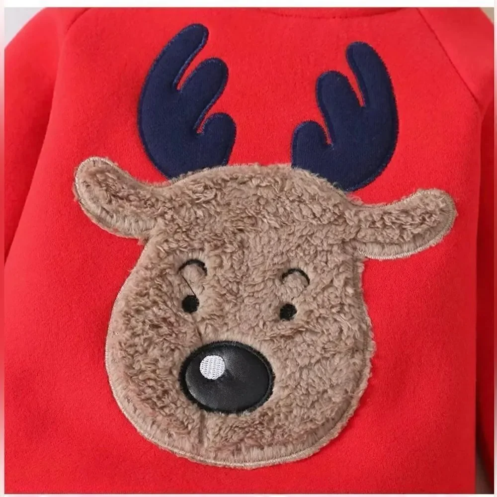 New Born Red Baby Reindeer Jumpsuit Romper Baby Suit